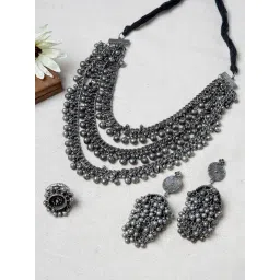 Teejh Pitara Collection Lalitya Silver Oxidized Jewellery Set-picture-45