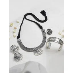 Teejh Pitara Collection Mandana Oxidized Jewellery Set-picture-15