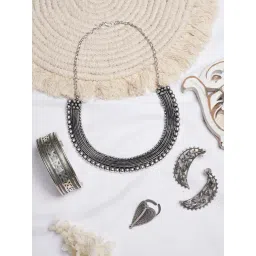 Teejh Pitara Collection Nazeena Silver Oxidized Jewellery Set-picture-33