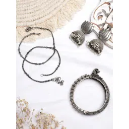 Teejh Pitara Collection Ragini Silver Oxidized Jewellery Set-picture-32