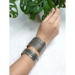 Teejh Silver-Plated Aliaa Stacked Bracelets for Women - Set of 2 image 1