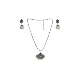 Teejh Silver-Plated Jaasritha Stacked Necklace Set-picture-29