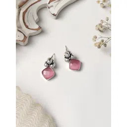 TEEJH Silver-Toned Contemporary Drop Earrings-picture-18