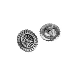 TEEJH Silver-Toned Contemporary Studs Earrings image 3