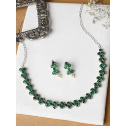 TEEJH Stone Studded & Beaded Oxidised Jewellery Set-picture-30