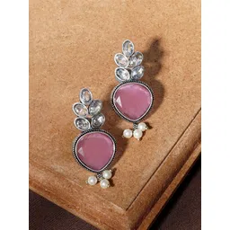 TEEJH Stone Studded Classic Drop Earrings-picture-26