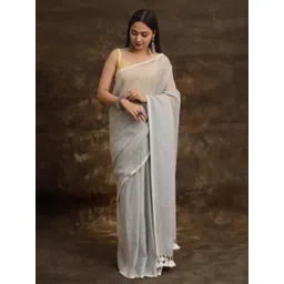 TEEJH Striped Pure Cotton Murshidabad silk Saree-picture-14