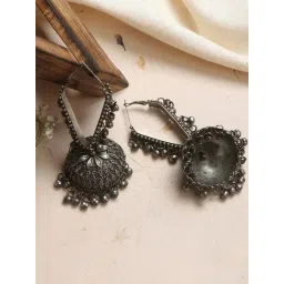 Teejh Turvi Silver Oxidized Jhumki Earrings-picture-43
