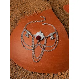 TEEJH Women Handcrafted Silver-Plated Armlet Bracelet image 1