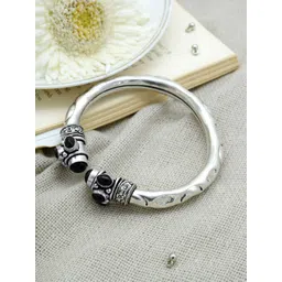 TEEJH Women Silver & Black German Silver Oxidised Cuff Bracelet-picture-40