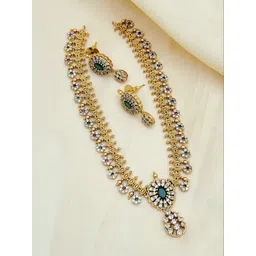TEEMEX Gold-Plated Stone Studded Jewellery Set-picture-18