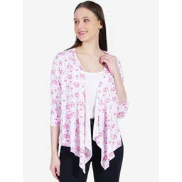 TEEMOODS Floral Printed Asymmetric Cotton Shrug-picture-16