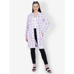 TEEMOODS Floral Printed Cotton Longline Open Front Shrug-picture-20