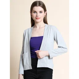 TEEMOODS Women Grey Melange Shrug-picture-38