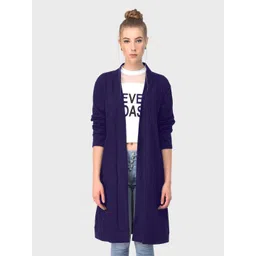 TEEMOODS Women Solid Open Front Longline Shrug-picture-28