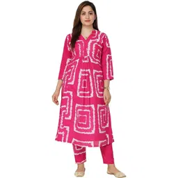 TEENA FASHION Women Printed Tiered Kurta with Trousers-picture-28