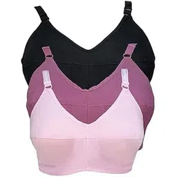 teenager bra Women's Cotton Non-Padded Wired Regular Bra ( TeenagerPBPurple-36D_Purple, Black, Pink_36)-picture-38