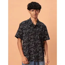 TeenTrums Boys Abstract Printed Cotton Oversized Casual Shirt-picture-23