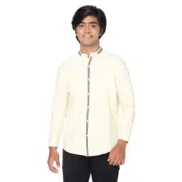 teentrums Contrast Taping Band-Collar Shirt-picture-38