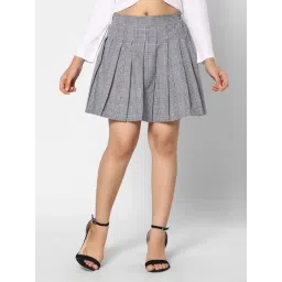 TeenTrums Girls Black & White Checks Skirt-picture-23