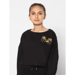 TeenTrums Girls Black Embroidered Full Sleeves Sweatshirt-picture-39