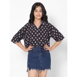 TeenTrums Girls Black Printed Shirt Top-picture-25