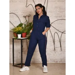 TeenTrums Girls Navy Solid Jumpsuit-picture-44