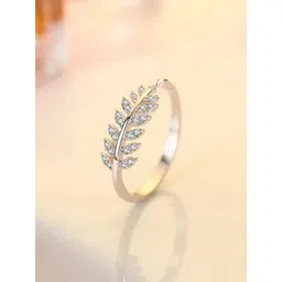 Teeragaj Cubic Zirconia Stone-Studded Adjustable Finger Ring-picture-34