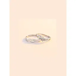 Teeragaj Set Of 2 Stone-Studded Adjustable Couple Finger Rings-picture-18