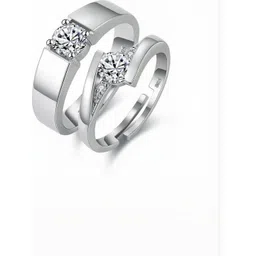 Teeragaj Set Of 2 Stone-Studded Couple Adjustable Finger Rings-picture-18
