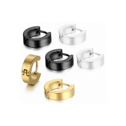 Teeragaj Unisex Set Of 3 Stainless Steel Circular Shaped Hoop Earrings-picture-13