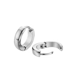 Teeragaj Unisex Stainless Steel Circular Hoop Earrings-picture-10