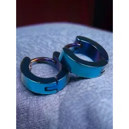 Teeragaj Unisex Stainless Steel Circular Shaped Hoop Earrings-picture-33