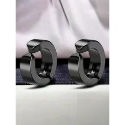 Teeragaj Unisex Stainless Steel Circular Shaped Hoop Earrings-picture-34