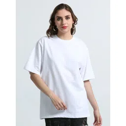 TEES HUB Round Neck Oversized Cotton T-shirt-picture-18