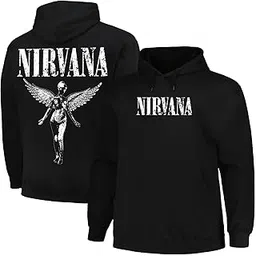 teesanime Hoodies for Men and Women Nirvana Design Hoodie Unisex Pure Cotton Casual Wear Hood Black Sweatshirt-picture-42