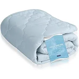 Teijin Coolme Cool Me Bed Pad, Soft and Stylish, Padded Bed Pad, Cool to Touch, Cool Fabric, Summer, Cool, Washable, Soft, Fashionable Bed Pad (Mist Blue, Single)-picture-25