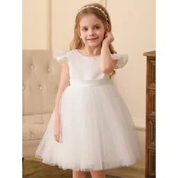 Tejam Kids-Girls White Dresses-picture-44