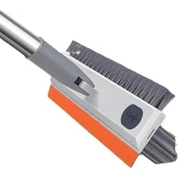 TEKCOOL 3 in 1 Toilet Bathroom Cleaning Brush with Wiper and Long Handle - 180° Rotate Floor Scrub Brush for Tiles, Home Kitchen Bathroom Accessories (Orange).-picture-25