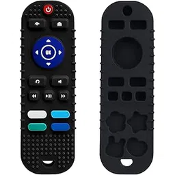 tekme Silicone Remote Teether For Baby, Remote Teether For 3+ Months And 6 To 12 Months Baby, Helps Biting Skills Development, Colour & Shape Recognition, Teething Toys For Babies And Toddlers (Black)-picture-20