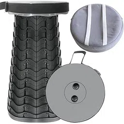 Telescopic Folding Stool Lightweight for Camping, Portable Simple Collapsible/Foldable Stool Load 660lb for Adults, Retractable Chair with Cushion Backpack-image-16