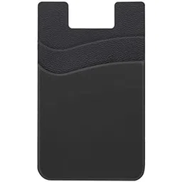 TELETEL Silicone TPU Metro/Credit Card Holder for Back of Mobile or Case,Stick on Phone Back Adhesive Dual Pocket Wallet (Black) for Apple iPhone 13 Pro-picture-10