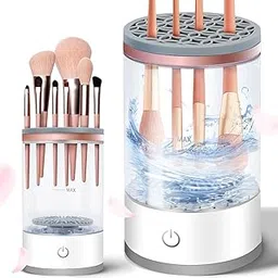 Tellshun Makeup Brush Cleaner Machine, Electric Makeup Brush Cleaner, Automatic Spinning Cosmetic Brush Cleaner, Brush Cleaner Fit for All Size Makeup Brush, Brush Blender (Balck)-picture-47