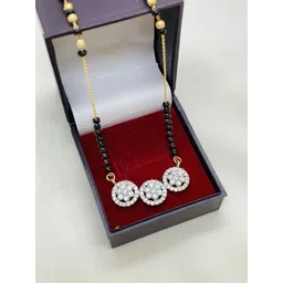 TEMORA Gold-Plated Artificial Stones and Beads Mangalsutra-picture-34