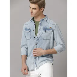 TEMPLE OF DENIM Men Slim Fit Opaque Casual Shirt-picture-24