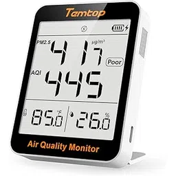 Indoor Air Quality Monitor with Hygrometer, Temtop PM2.5 AQI Meter Indoor Thermometer Temperature and Humidity Monitor with Detachable Bracket, 4 Working Modes (S1 Up)-picture-11