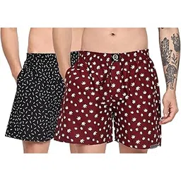ten q Men's Shorts Comfortable Printed and Cotton Blend Soft Suitable for Indoor Outdoor Activities (Pack of 2- Size : M) LINE-PAN-picture-29