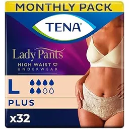 TENA Lady Plus Classic Style| Adult Diaper Pants type Large Size (L)| Waist Size 38- 52 inch| 95-130cms| Incontinence Underwear| High Waist| Triple Protection from leaks, odour and moisture | 8 Units × 4 | 32 Units-picture-23