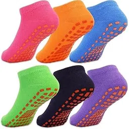 tendsy Non-Slip Grip Socks, 6 Pairs, Pilates and Yoga Socks, Multi-Colour-picture-32