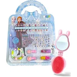 TERA 13 Nail Art Kit, Creative Gifts for Girls,Unicorn Nail Patches, Nail Stickers for Women and Little Girls, Bracelet for Girls Non-Toxic Unicorn Gift Hair Brush With Mirror 1set-picture-46